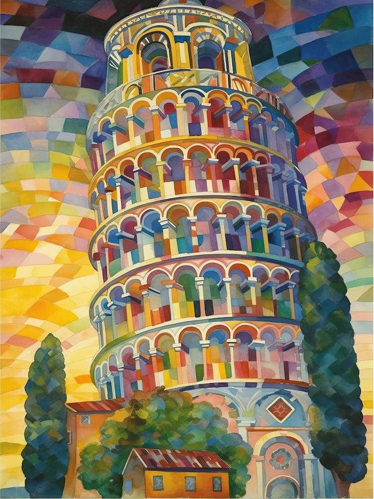 Tower Of Pisa Paul Signac Style 2