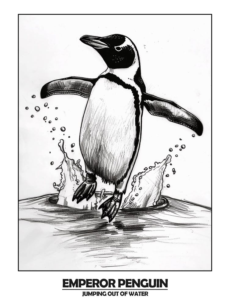 Pinguin springt aus dem Wasser Poster 4