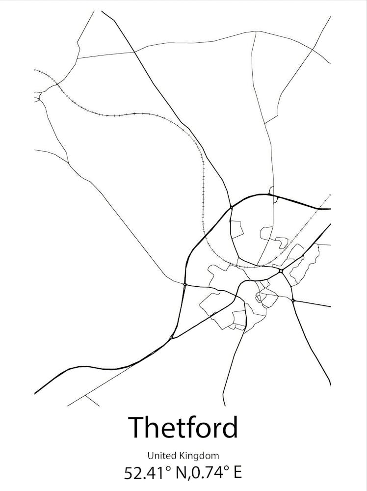 Thetford Mines, Kanada Minimalistische Karte