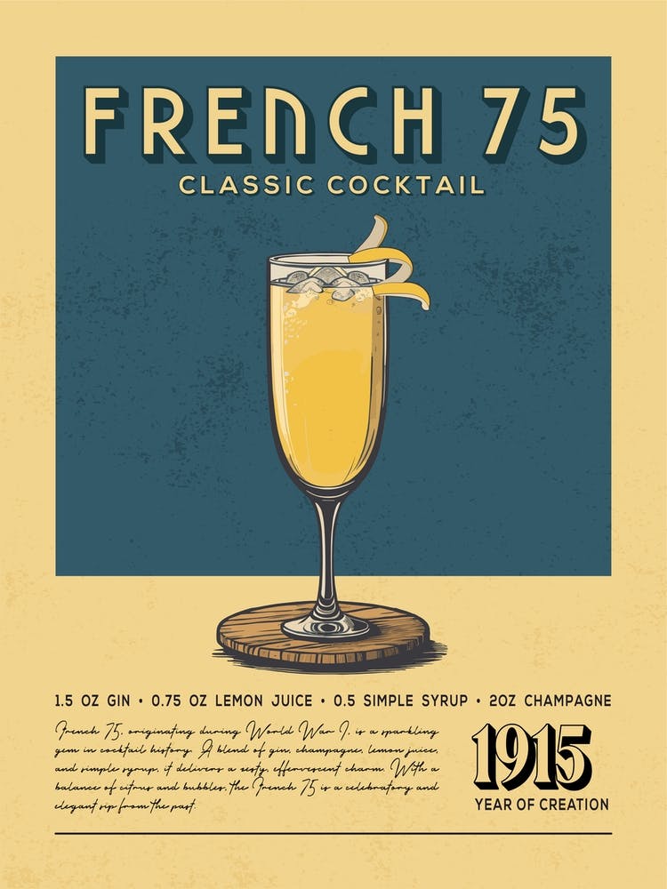 French 75 Classic Cocktail