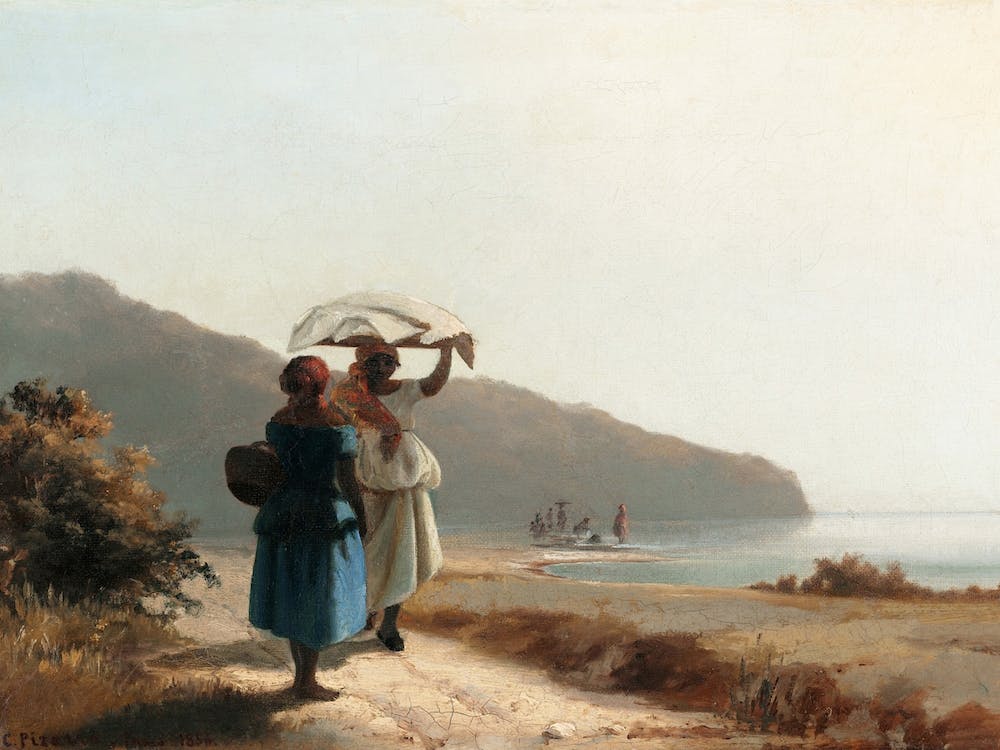 Two Women Chatting By The Sea, Camille Pisarro