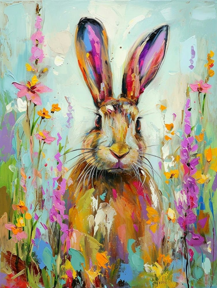 Peinture Lapin Tête de Lion 4