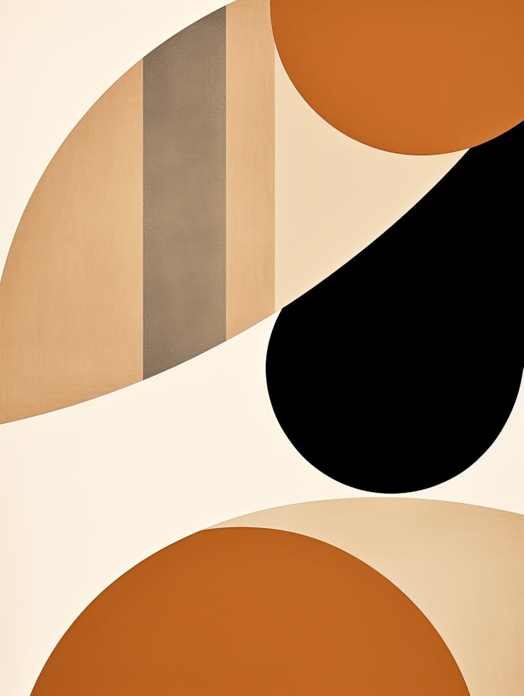 Ethereal Circles: Beige Bauhaus Dreamscape