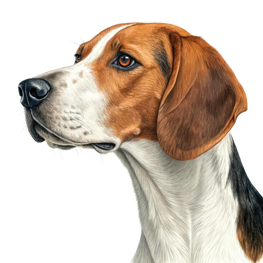 English Foxhound Dog Portait