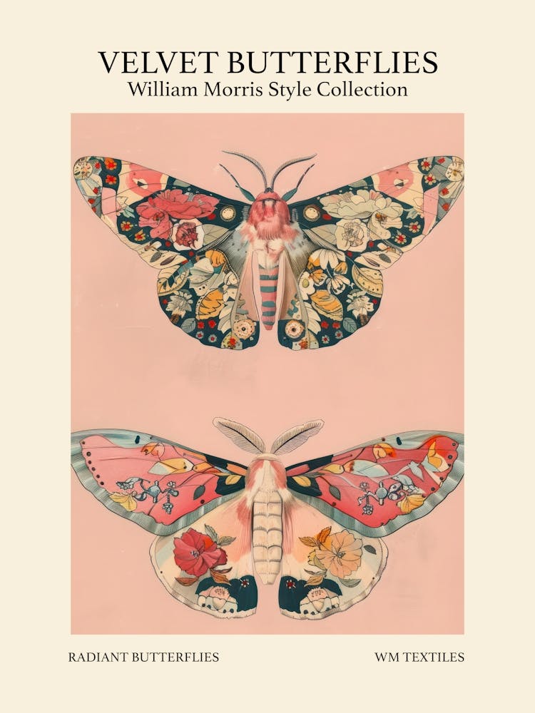 Velvet Butterflies Collection Radiant Butterflies William Morris Style 3