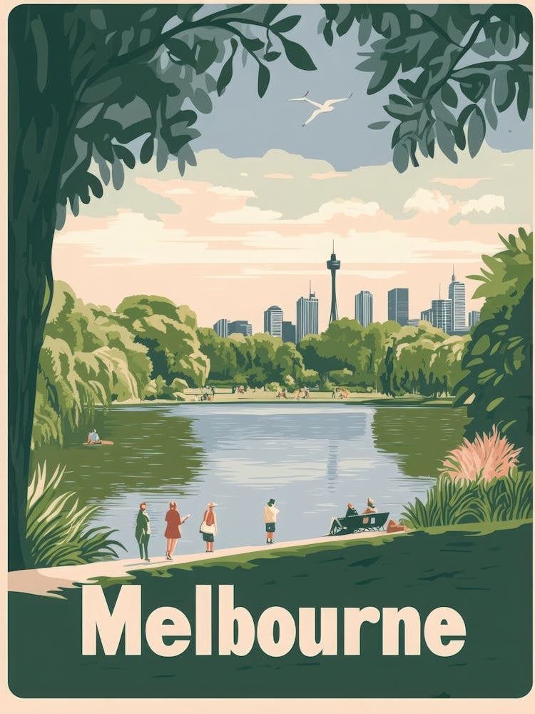Aihrgdesign A Classic 1960s Travel Poster For Melbourne