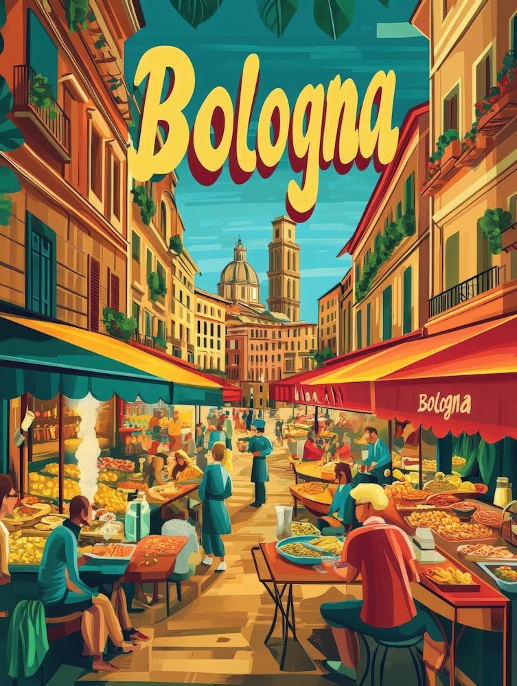 Aihrgdesign A 1970s Inspired Travel Poster For Bologna Depict 0ecd7820 Dfb4 4d81 B712 Fe65d3e8d1ba 0