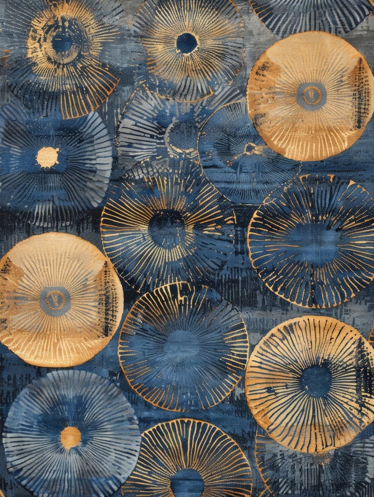 Blue And Gold Circles 5