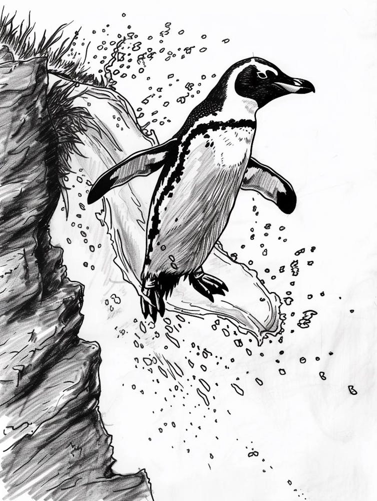 Emperor Penguin Diving Into The Water 4