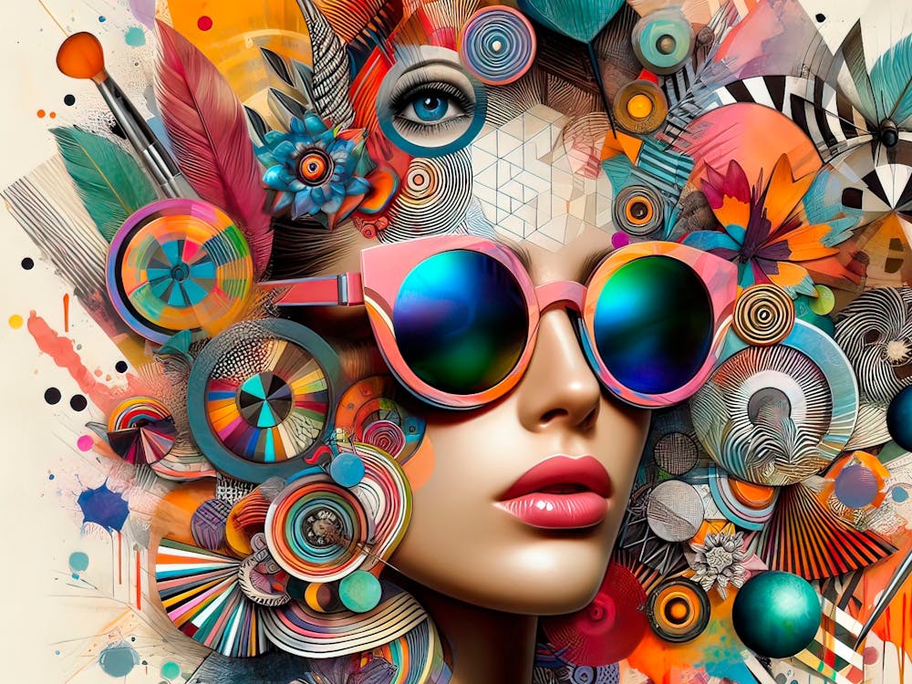 Woman With Colorful Sunglasses