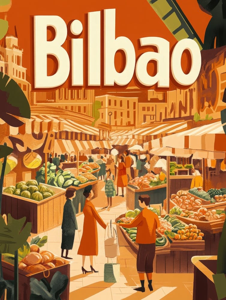 Aihrgdesign A 1970s Inspired Travel Poster For Bilbao 1