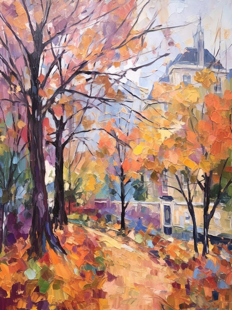 Autumn City Park Painting Holland Park London 4