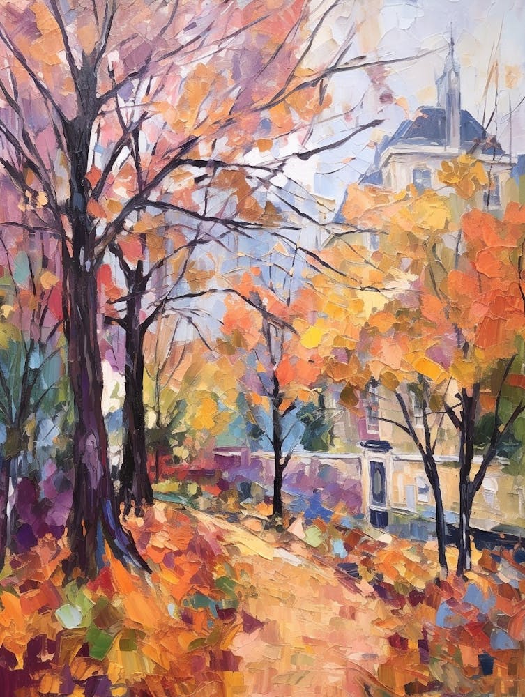 Autumn City Park Painting Holland Park London 4