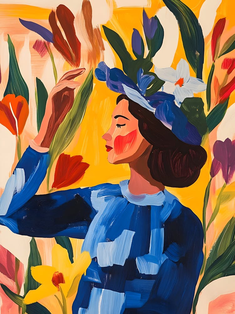 Frau mit Blumen