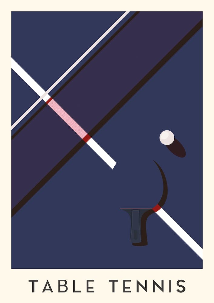 Table Tennis Minimalist Illustration