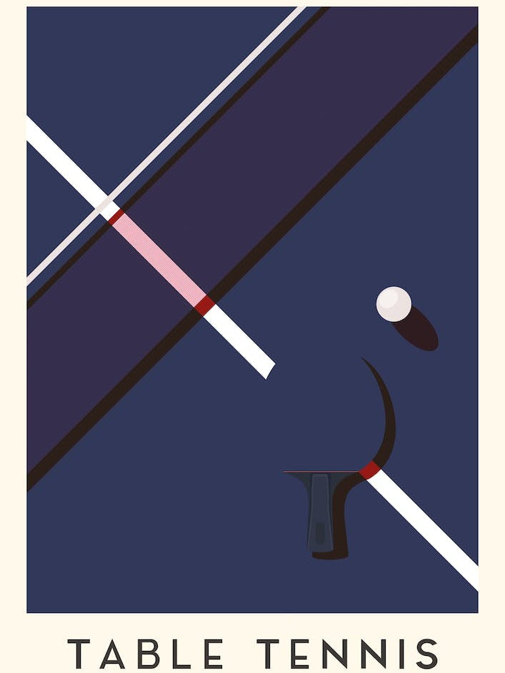 Table Tennis Minimalist Illustration