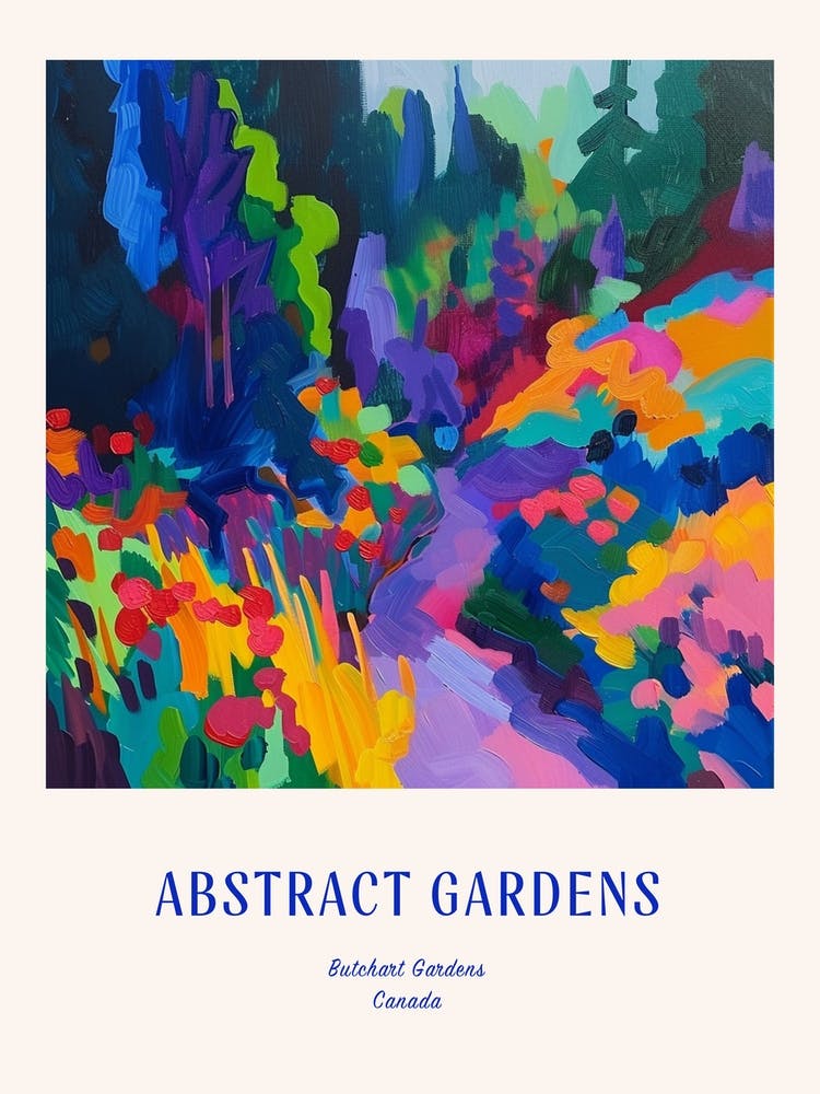 Colourful Gardens Butchart Gardens Canada 1 Blue Poster