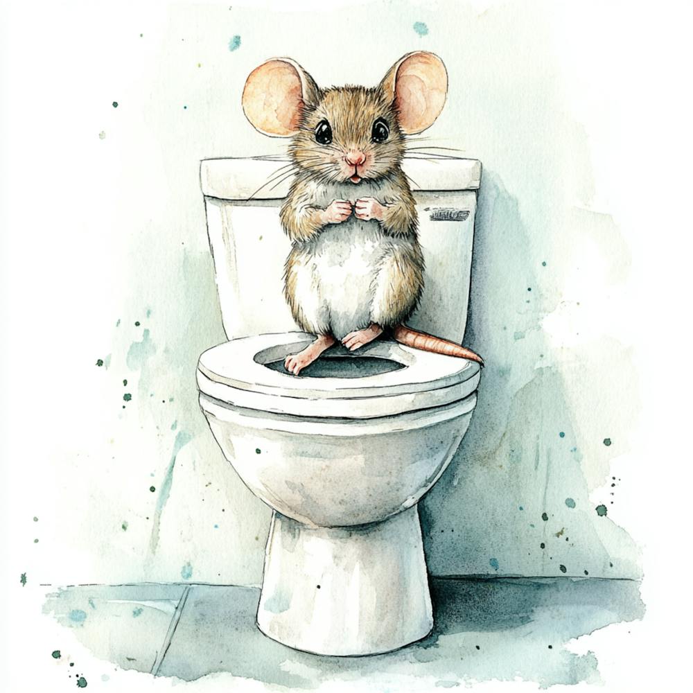 Mouse On Toilet 7