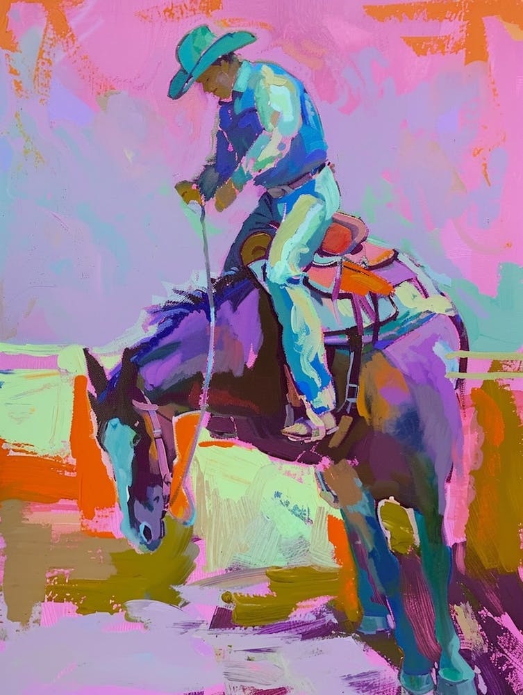 Pink And Orange Cowboy 2