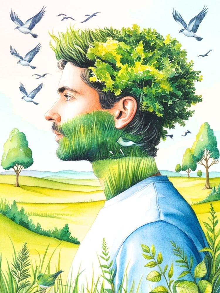 Man With Tree On His Head 1