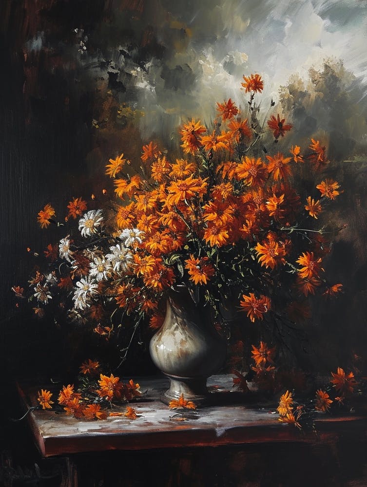 Baroque Floral Still Life Cineraria 8