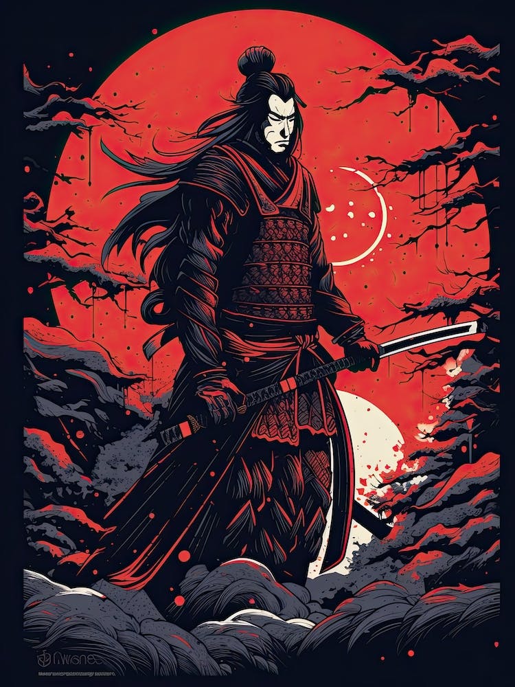 Samurai Edo Kiriko Illustration 1