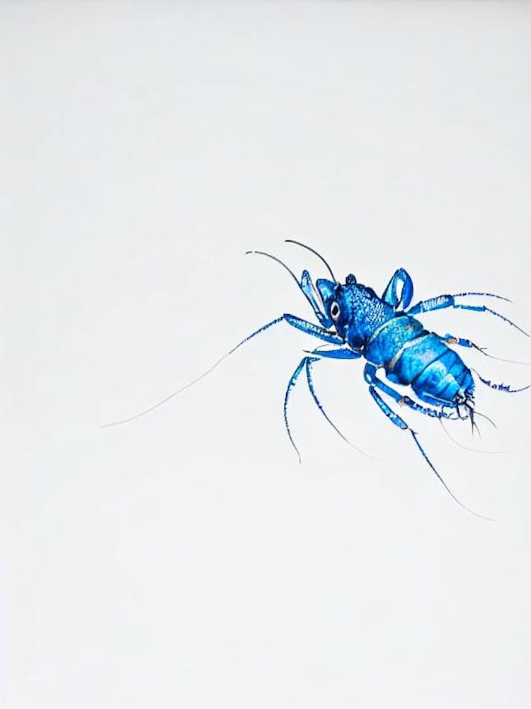 Blue Lobster Black & White Drawing