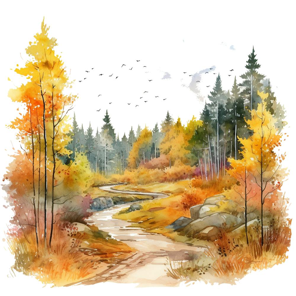 Watercolor Autumn Landscape 18