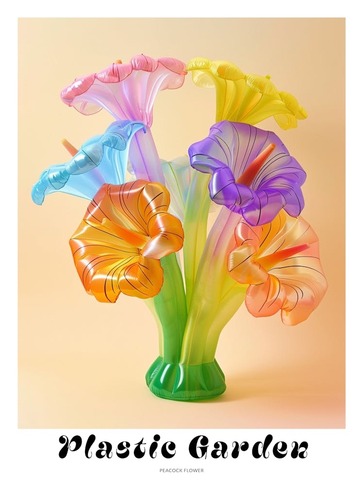 Dreamy Inflatable Flowers Poster Peacock Flower 2