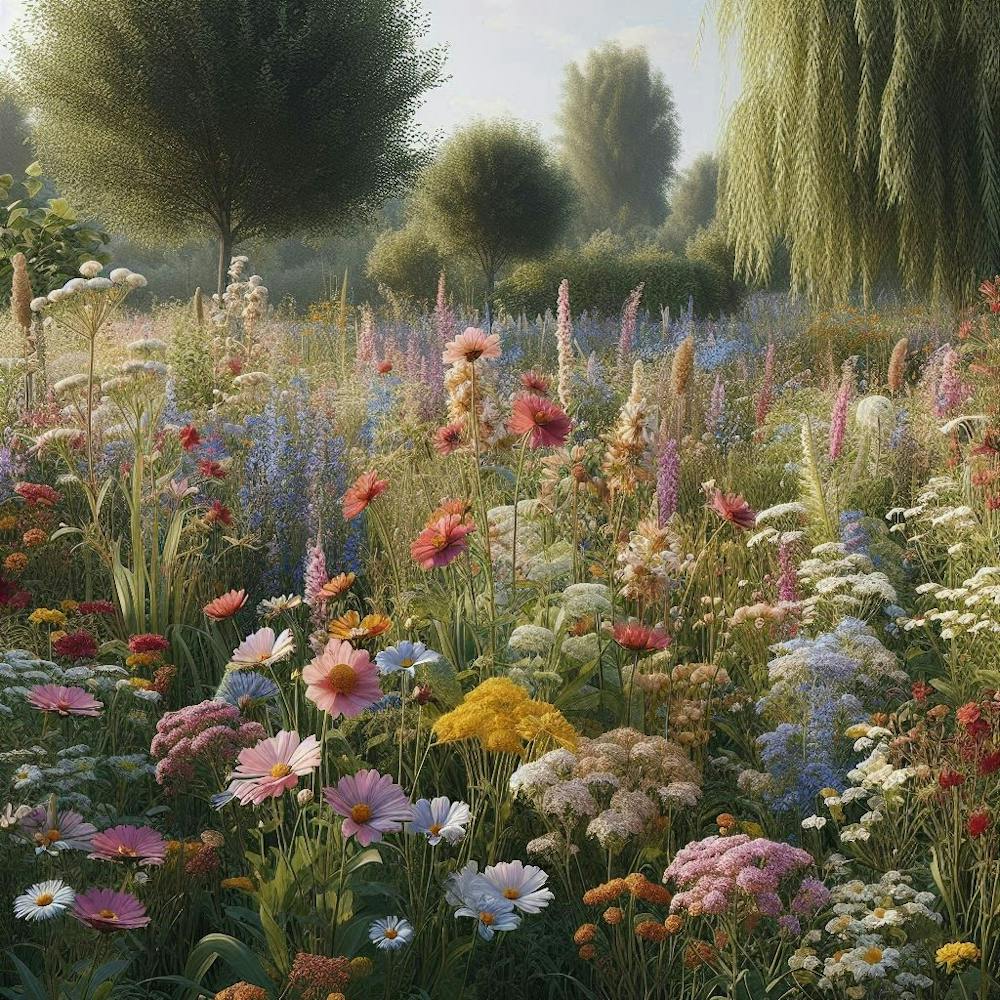 GARDEN MEADOW Floral Botanical Flowers Wildflowers 8