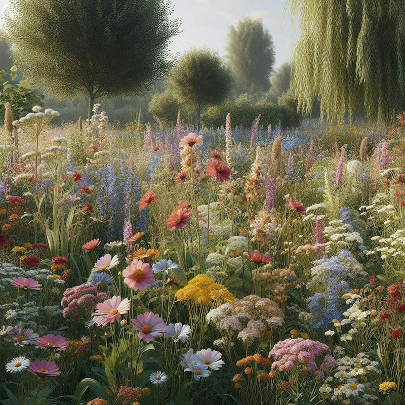 GARDEN MEADOW Floral Botanical Flowers Wildflowers 8