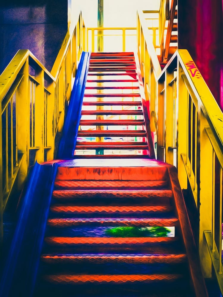Colourful Urban Metal Staircase