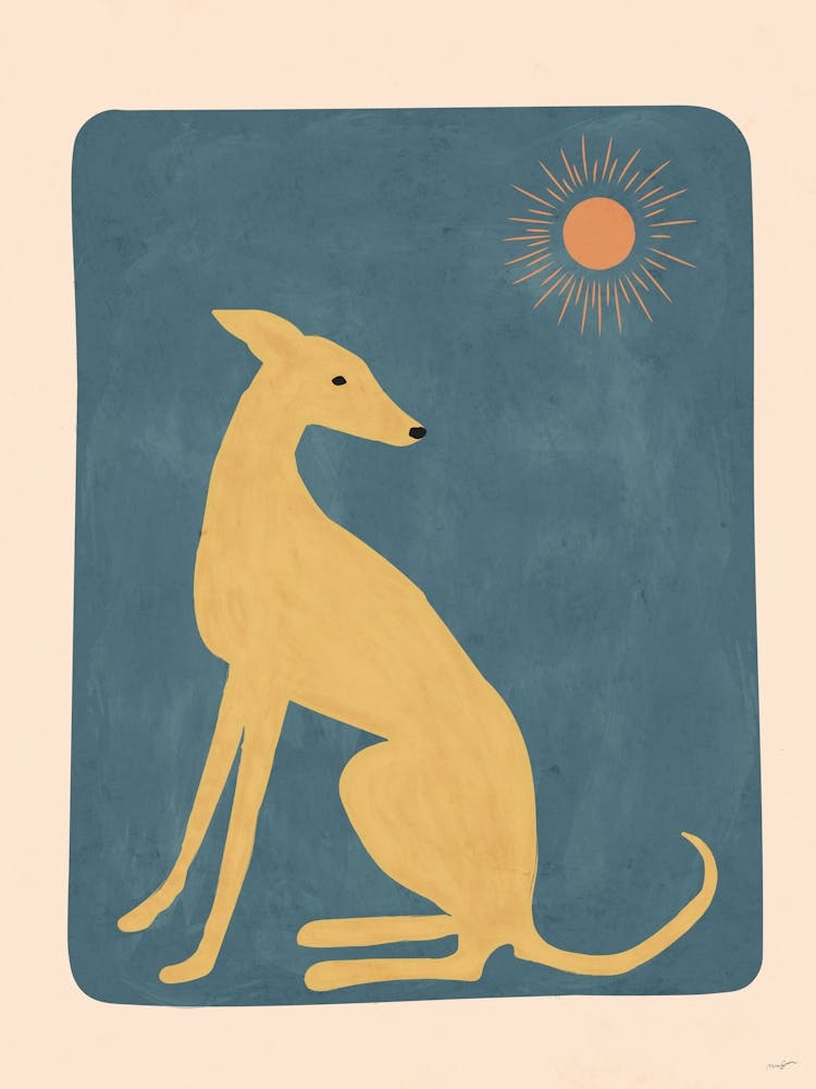 Greyhound Dog And Sun