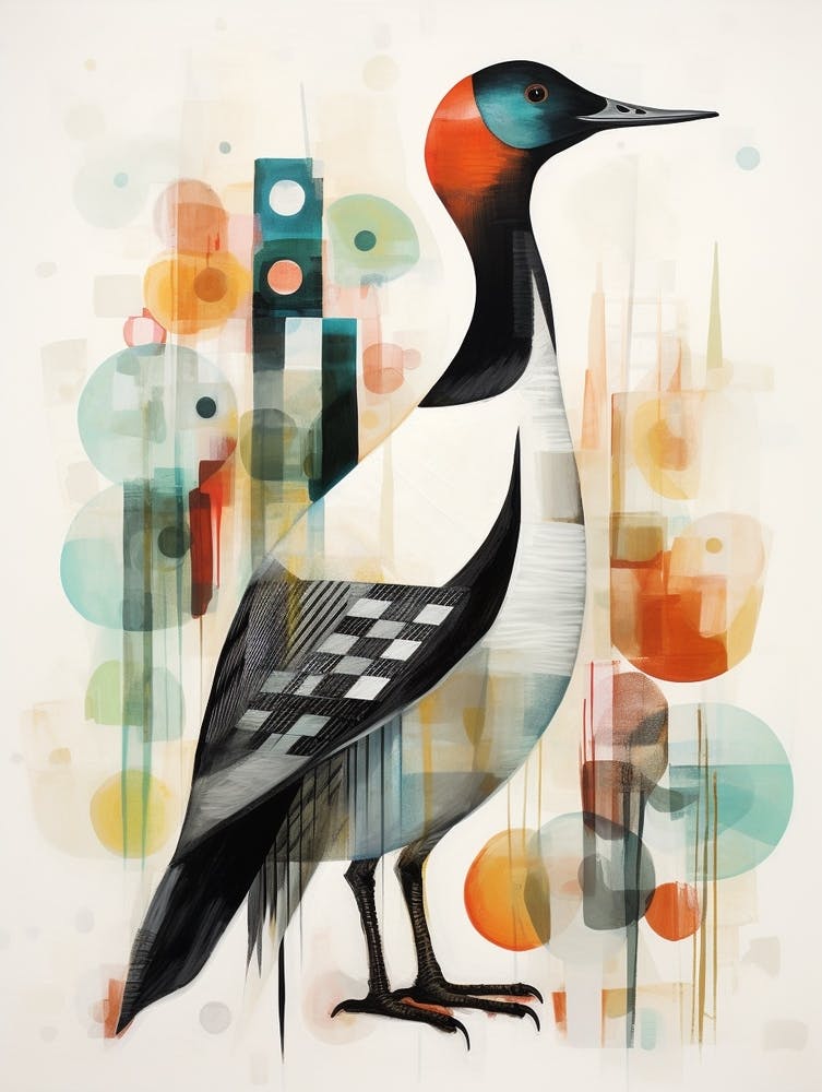 Bird Painting Collage Canvasback 2