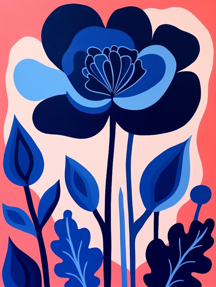 Blue Flower Illustration Tulip 1