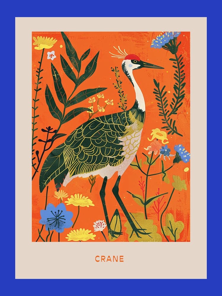 Spring Birds Poster Crane 2