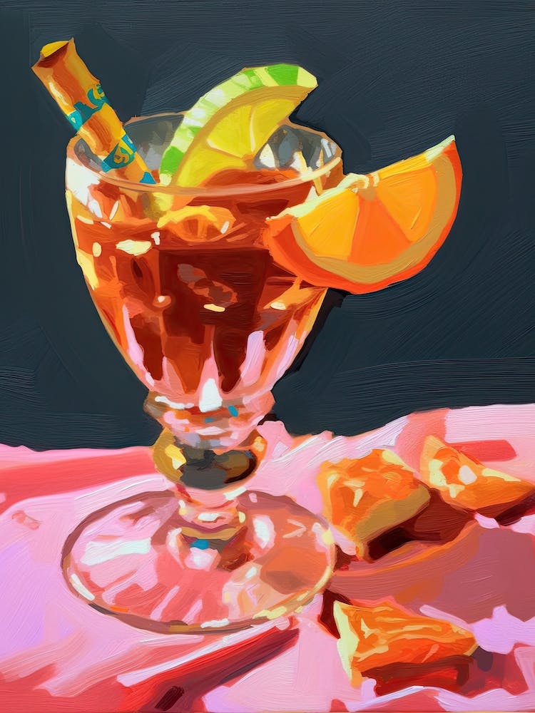 Shrimps Cocktail Oil Painting 1