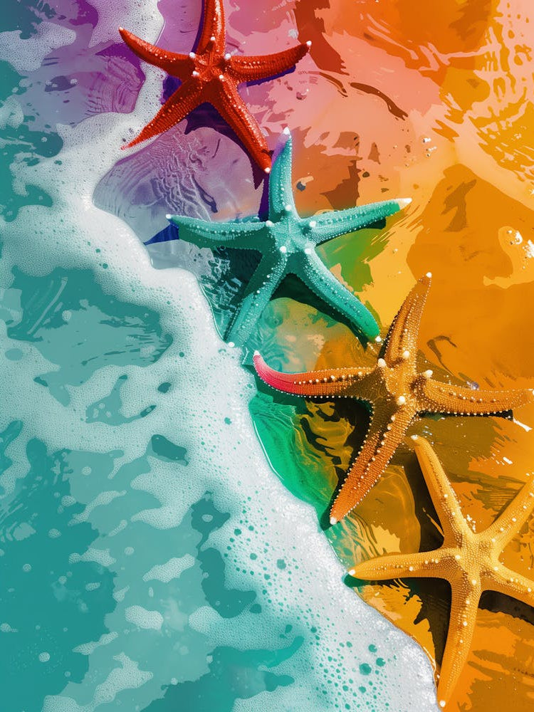 Starfishes On The Beach
