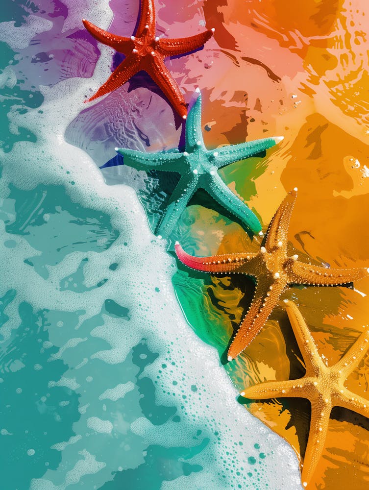 Starfishes On The Beach