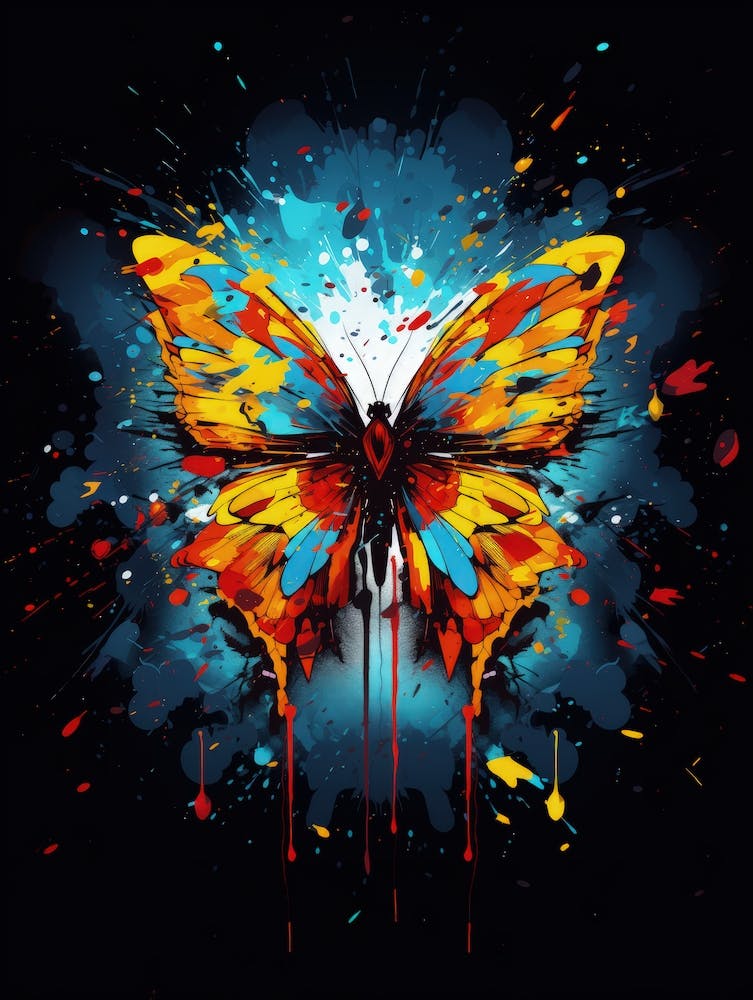 Butterfly color Art painted splash color