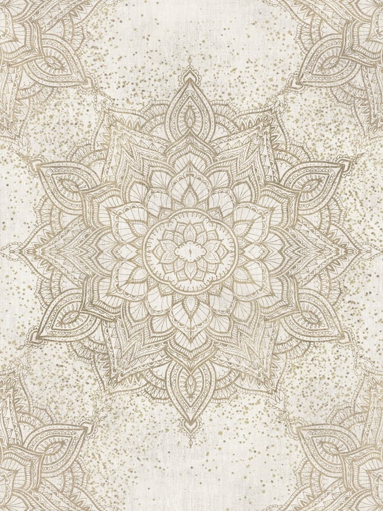 Boho Ivory Golden Mandala