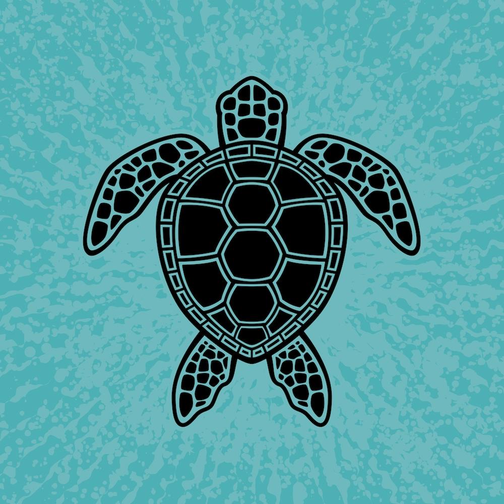 Sea Turtle Design in Black