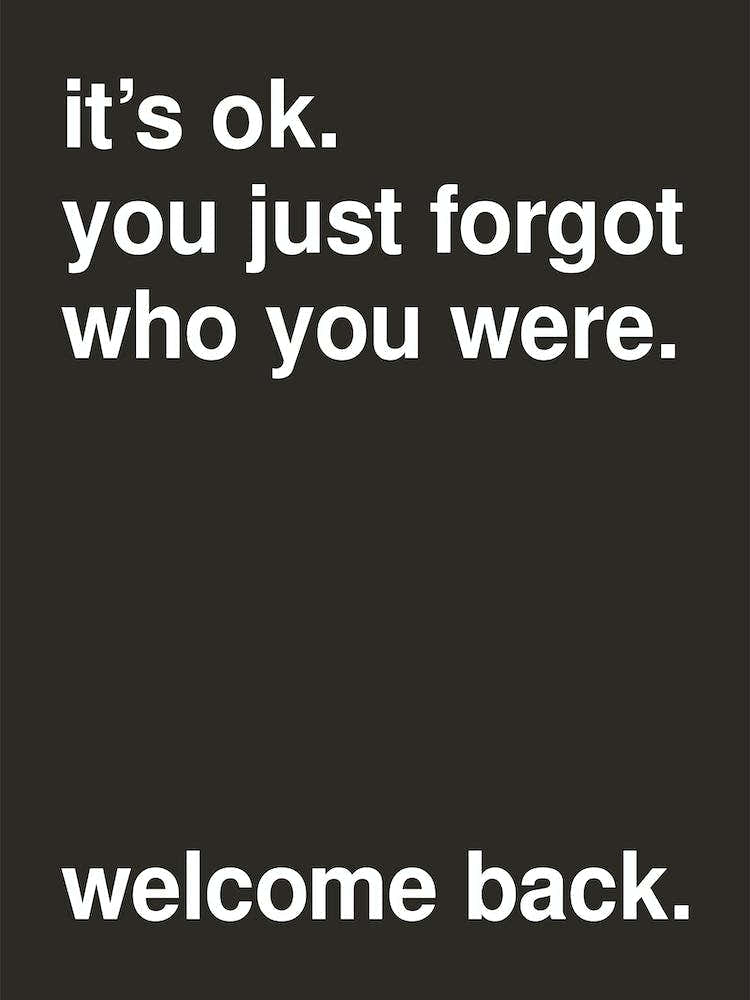 Welcome Back Bold Typography Statement In Black