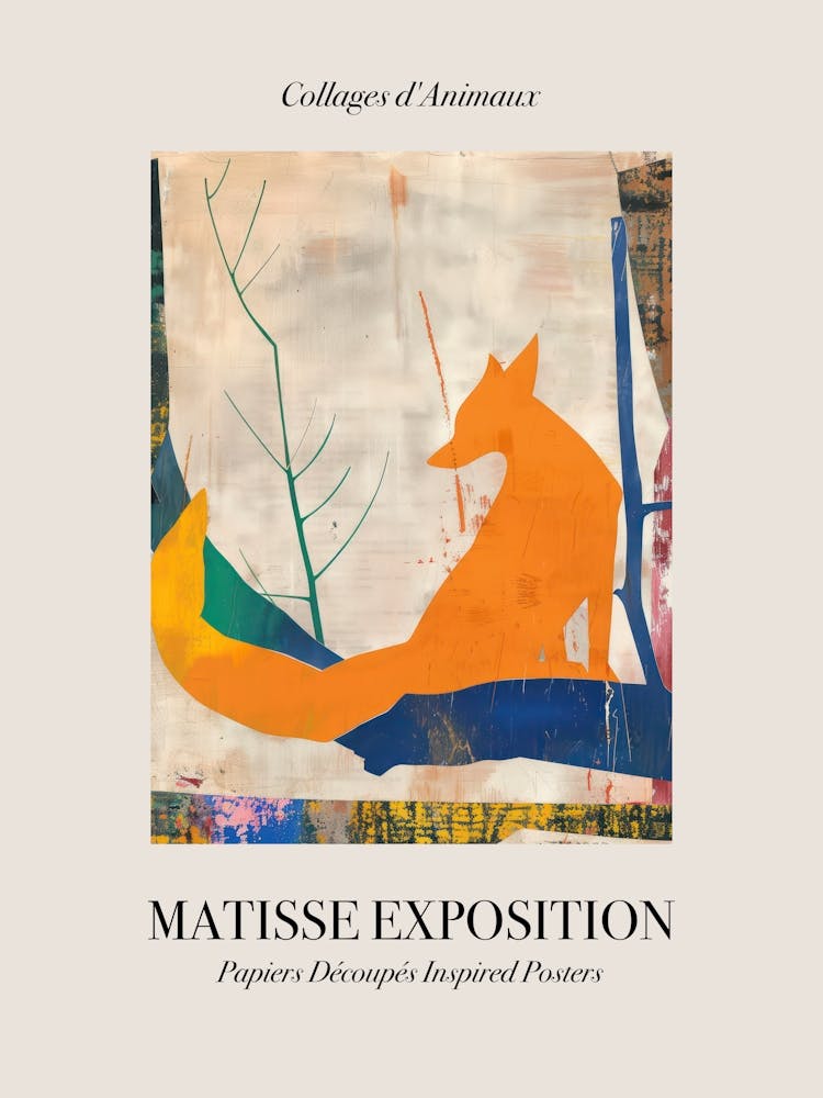 Fox 2 Matisse Inspired Exposition Animals Poster