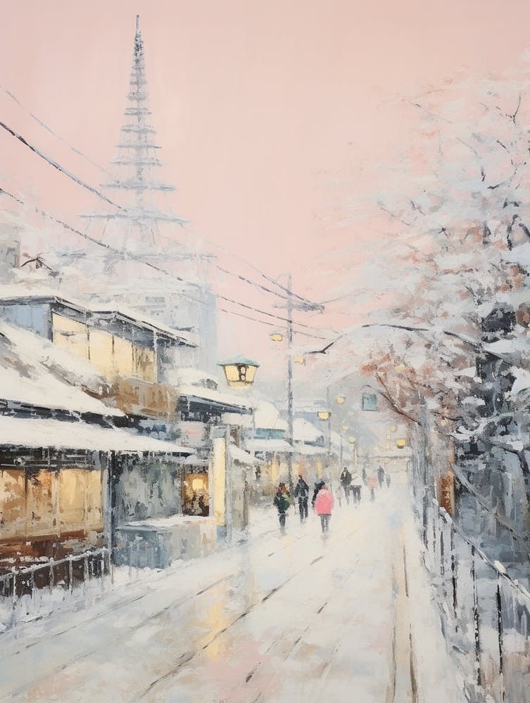 Dreamy Winter Painting Tokyo Japan 3
