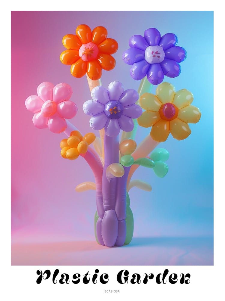 Dreamy Inflatable Flowers Poster Scabiosa 2
