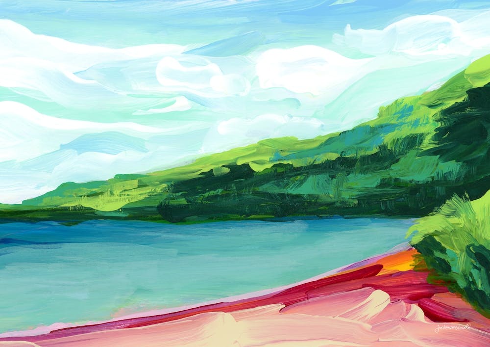 Lush Tropical Beach And Ocean Landscape