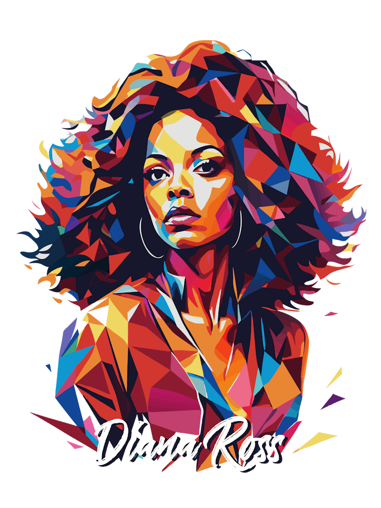 Diana Ross 01 Portrait Music Icon Style WPAP Pop Art