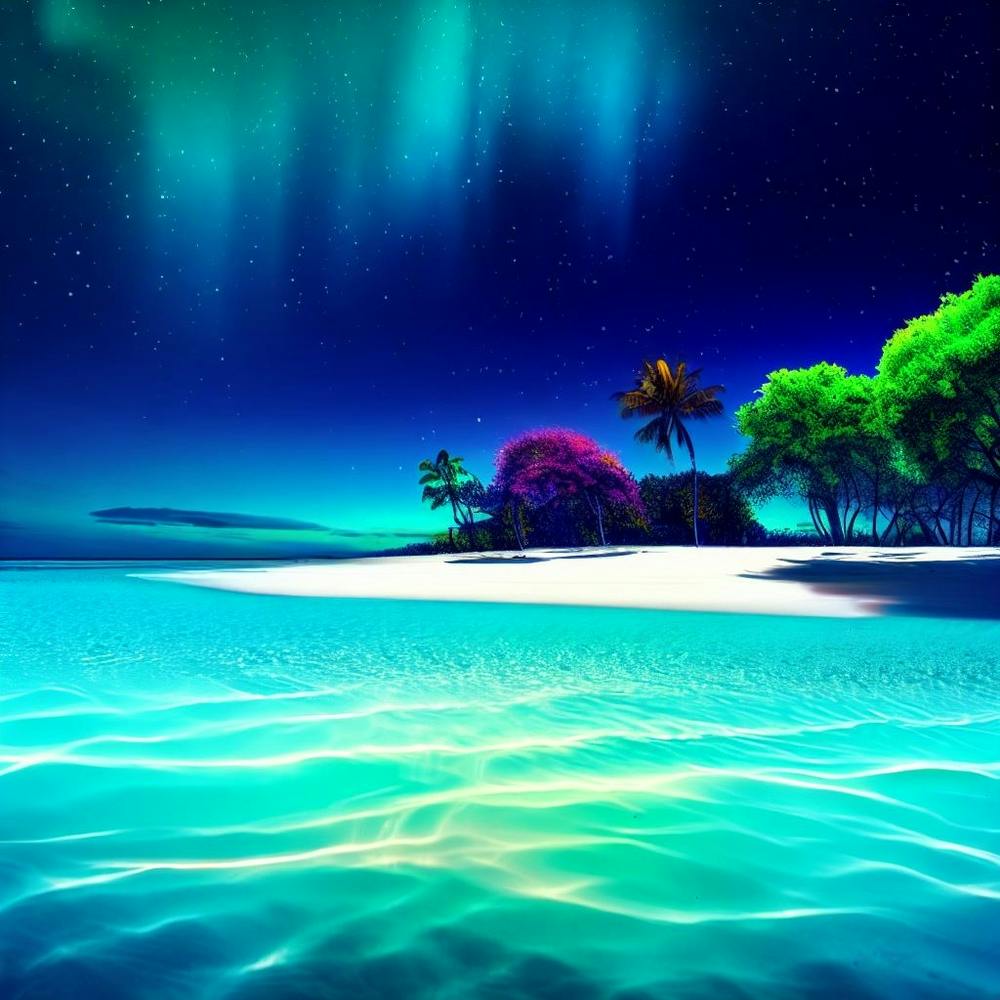Tropical Island At Night