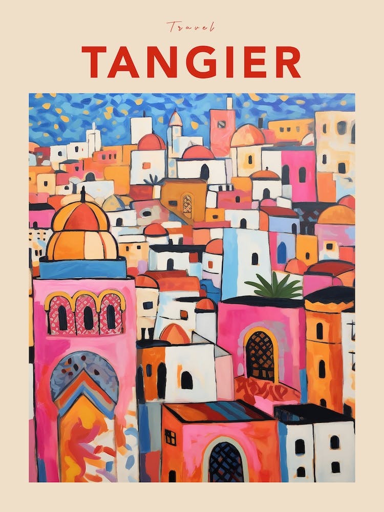 Tangier Morocco Fauvist Travel Poster
